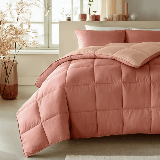 Zelesta Deluxe Duo Percale Katoenen Dekbed - Zalm & Perzik