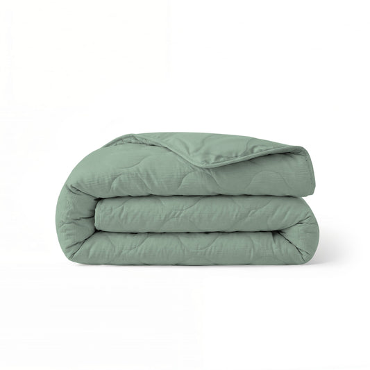 Zelesta Special Mousseline Zomerdekbed - Eucalyptusgroen