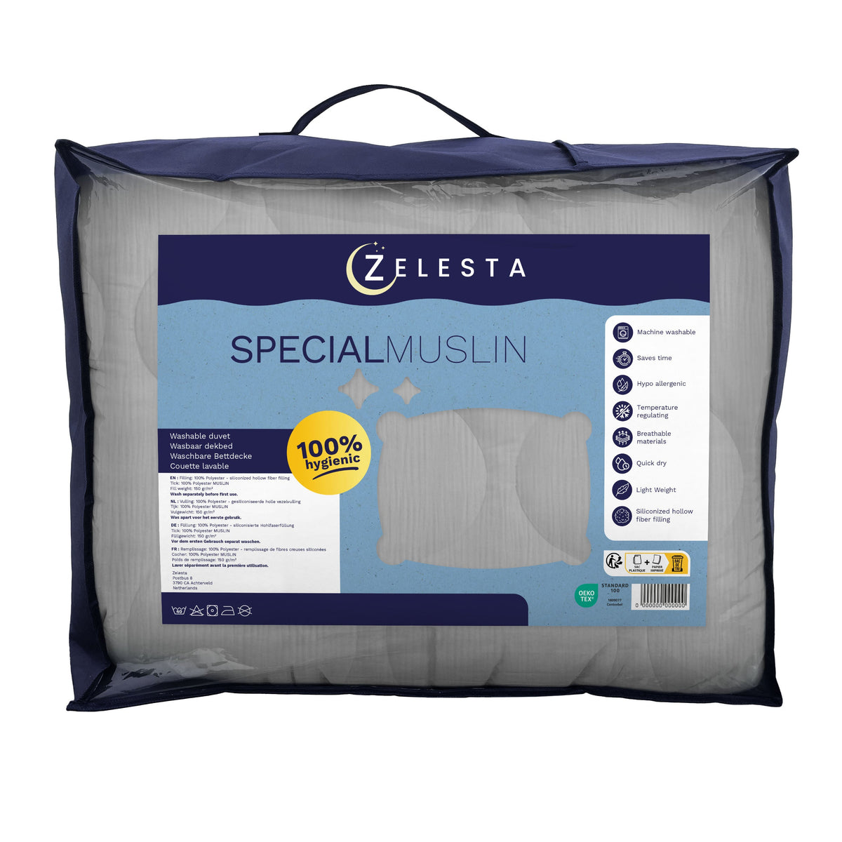 Zelesta Special Mousseline Zomerdekbed - Lichtgrijs