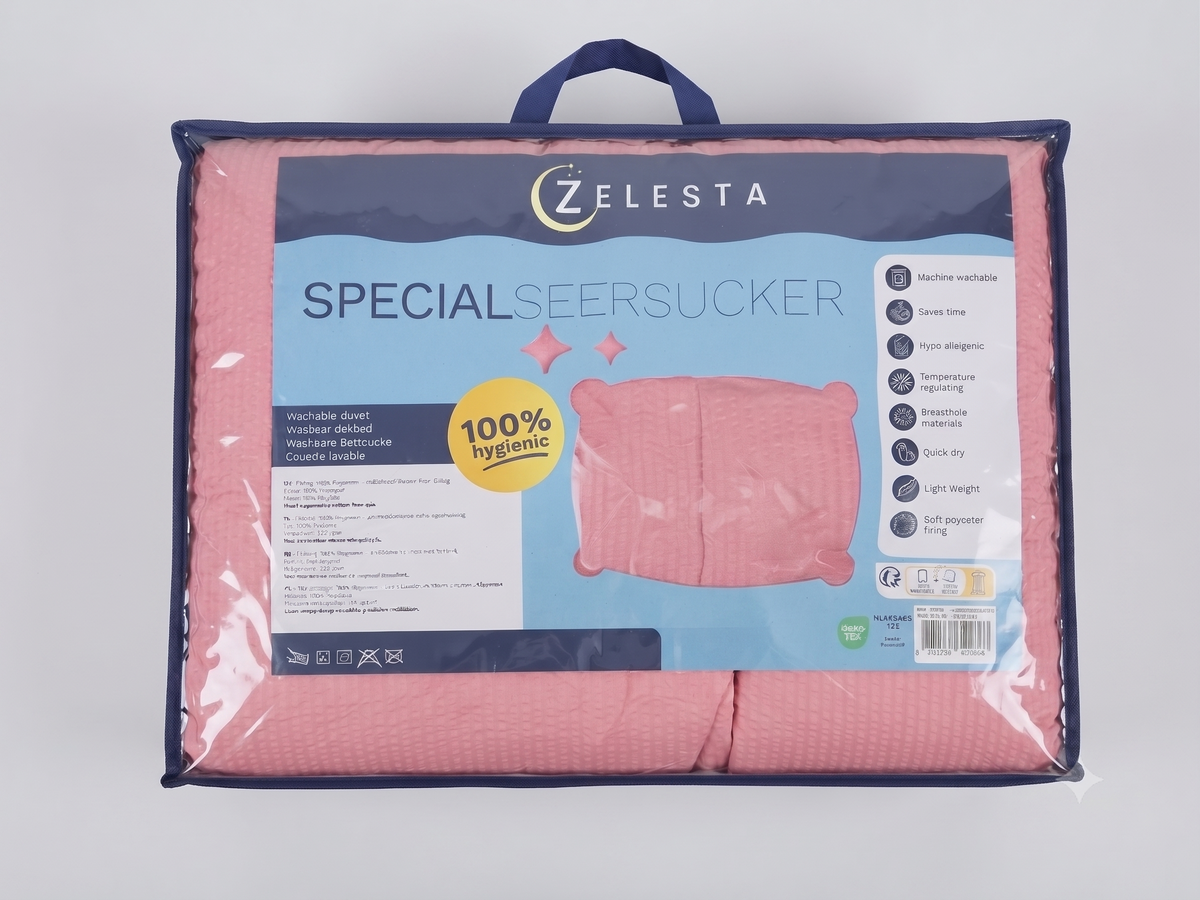 Zelesta Comfort Structure Seersucker Dekbed - Roze & Lichtroze