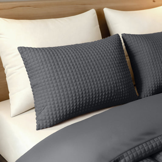 Zelesta Special Teddy Check Kussensloop Set van 2 - Antraciet