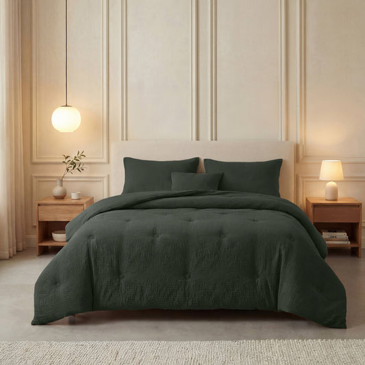 Zelesta Deluxe katoenen mousseline dekbed - groen