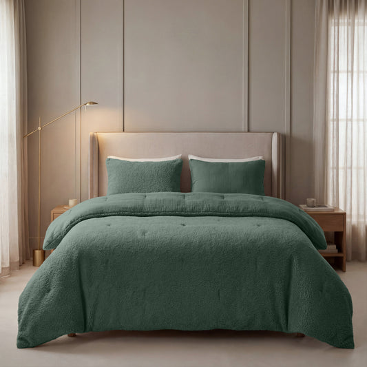 Zelesta Special Teddy Katoenen Mousseline Dekbed - Groen