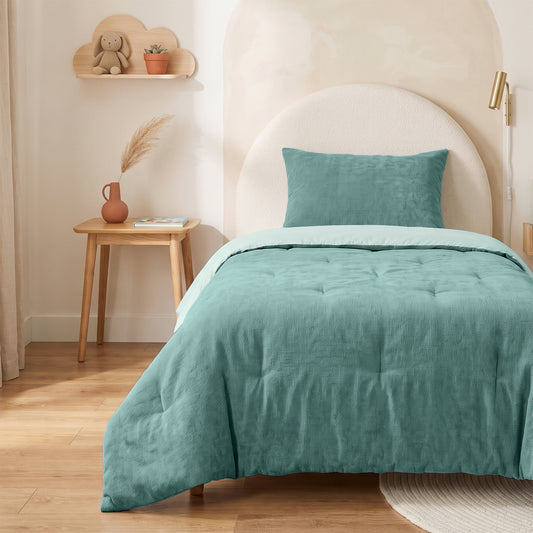 Zelesta Special Kids Chenille Dekbed - Zeegroen