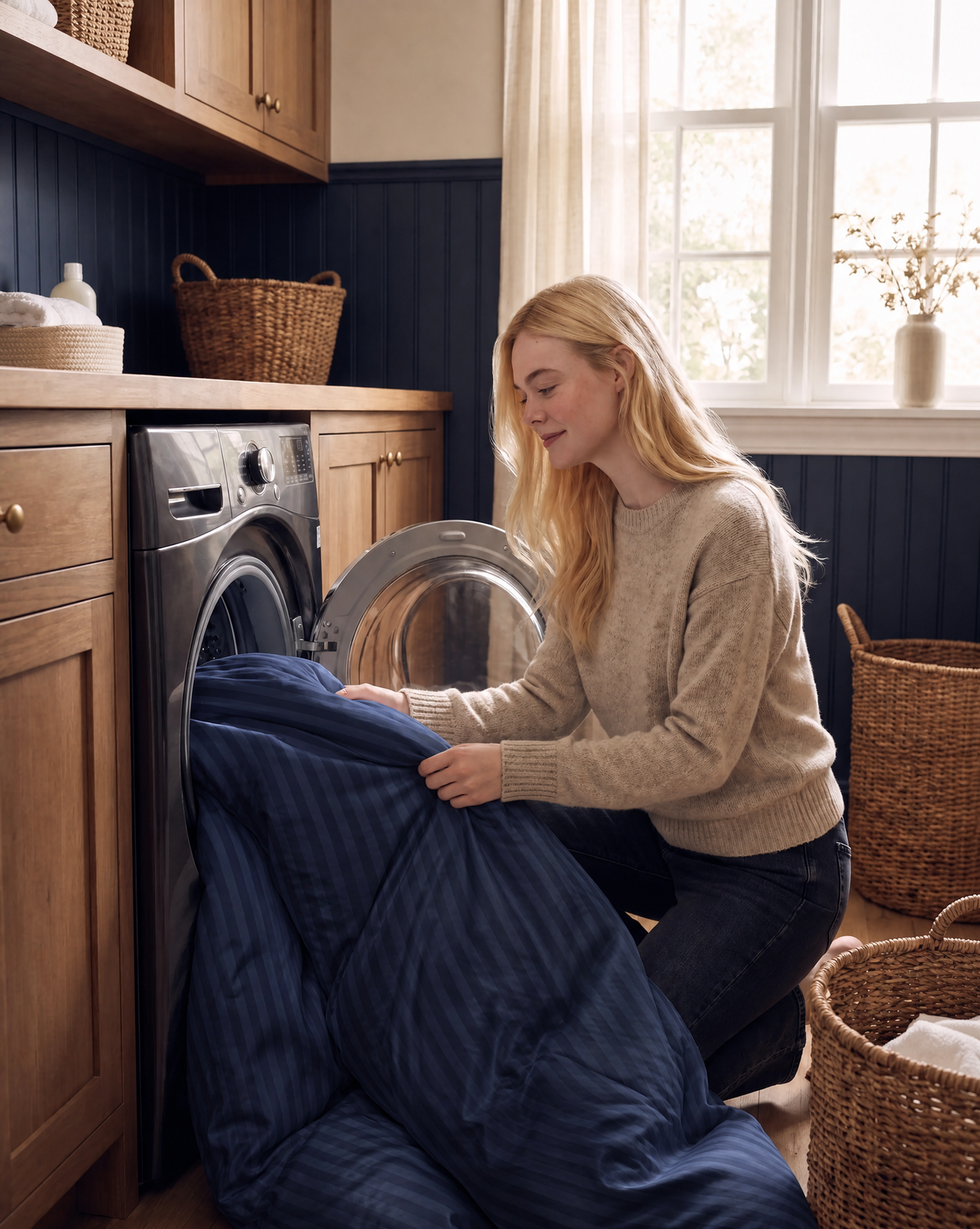 Zelesta Deluxe Hotel Stripe Naadloos Satijn Katoen Dekbed - Blauw