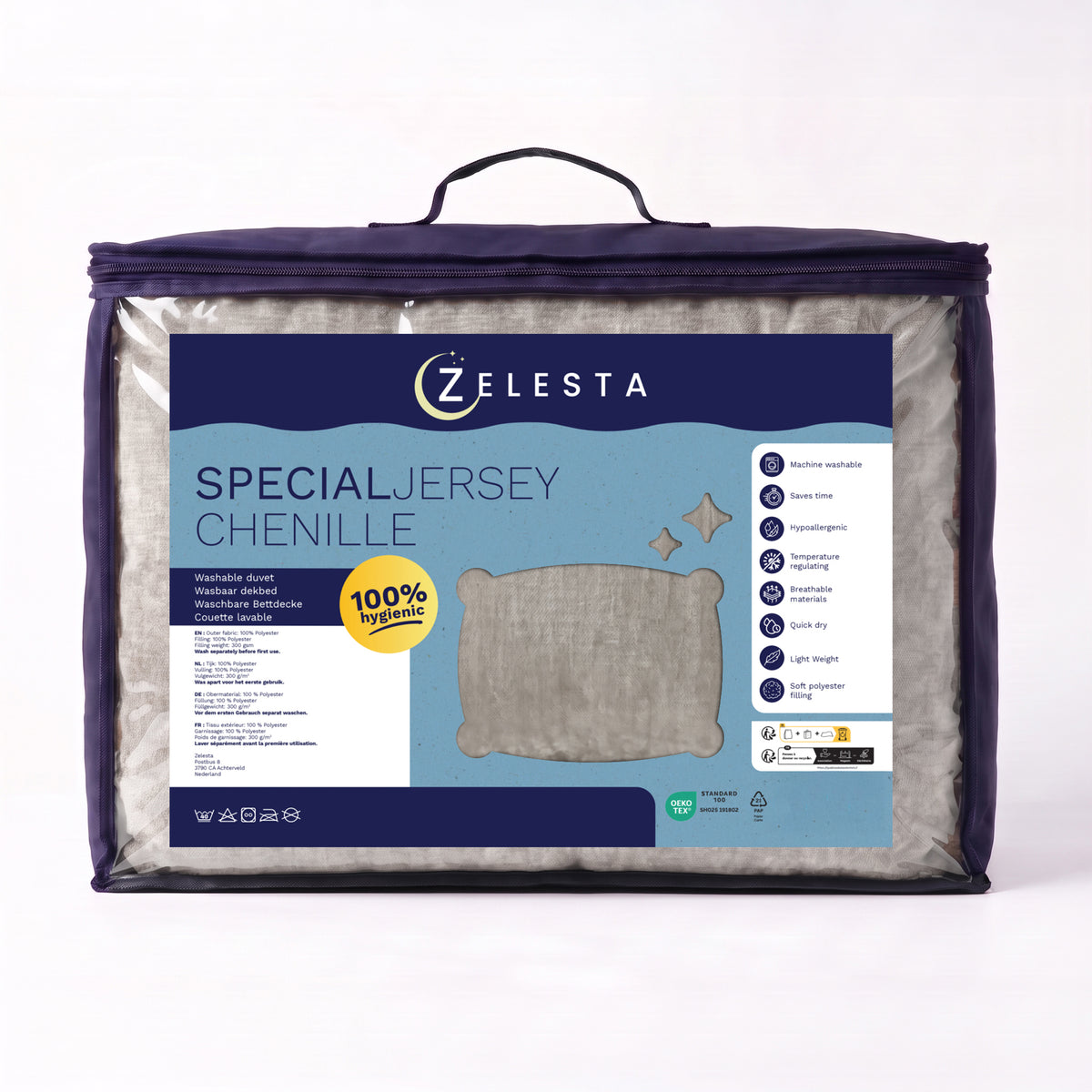 Zelesta Special Jersey Chenille Dekbed - Metaalgrijs