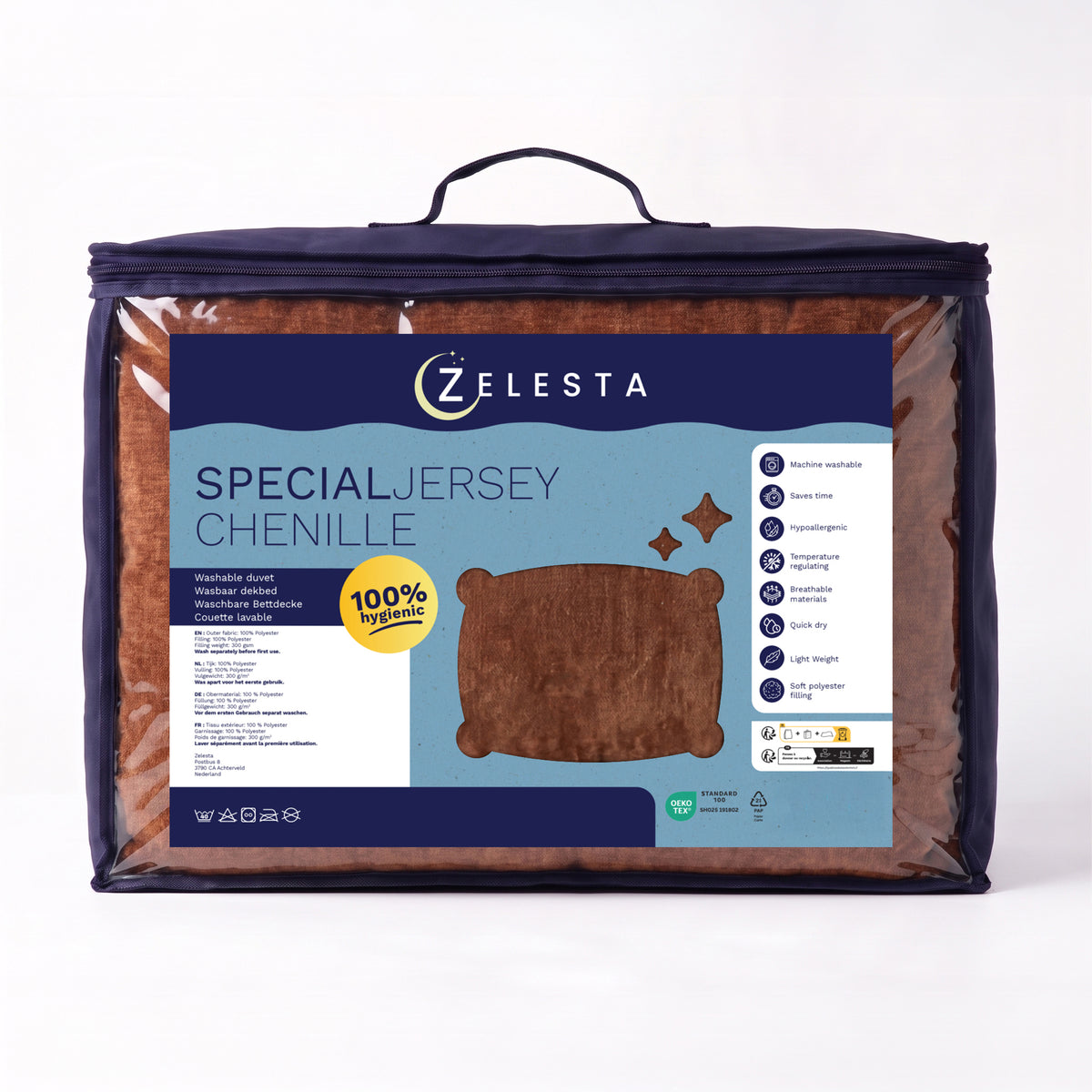 Zelesta Special Jersey Chenille Dekbed - Warmbruin