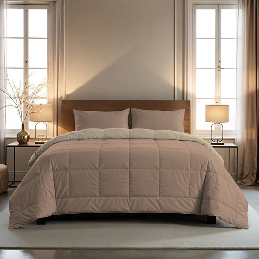 Zelesta Pure Duo Katoenen Zomerdekbed - Roze Bruin & Beton Bruin