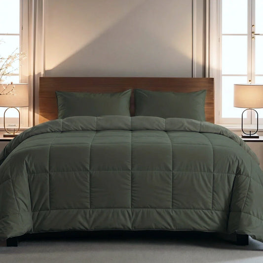 Zelesta Pure Uni Katoenen Dekbed - Olijfzwart
