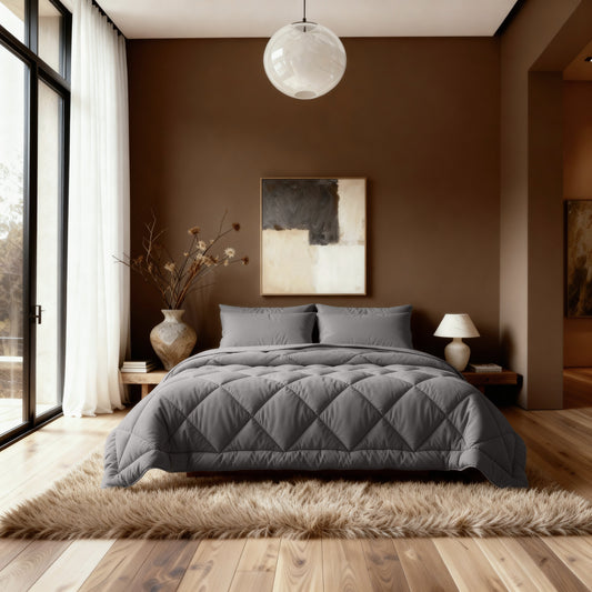Zelesta Comfort Uni Diamond Dekbed - Bruin-Grijs