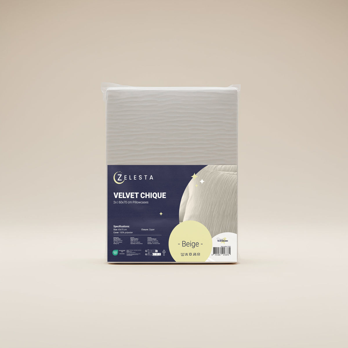 Zelesta Special Velvet Chique Kussensloop Set van 2 - Beige