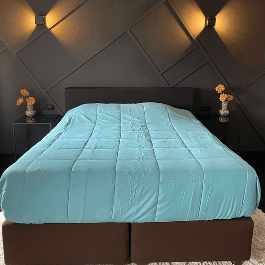 Zelesta Everyday Duo Zomerdekbed - Lichtgrijs & Zeegroen
