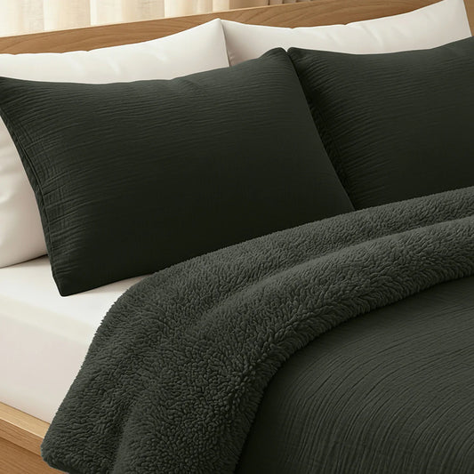 Zelesta Special Teddy Katoenen Mousseline Kussensloop Set Van 2 - Groen