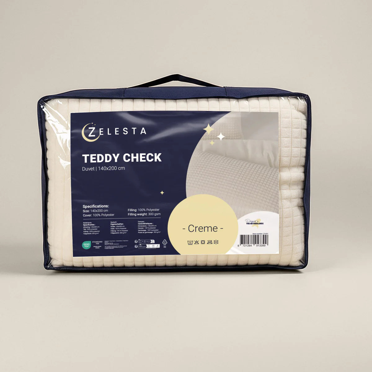 Zelesta Special Teddy Check Dekbed - Crème