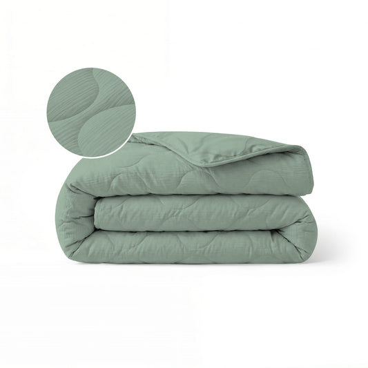 Zelesta Special Mousseline Zomerdekbed - Eucalyptusgroen
