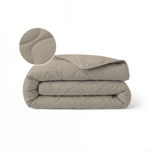 Zelesta Special Seersucker Zomerdekbed - Warm Grijs