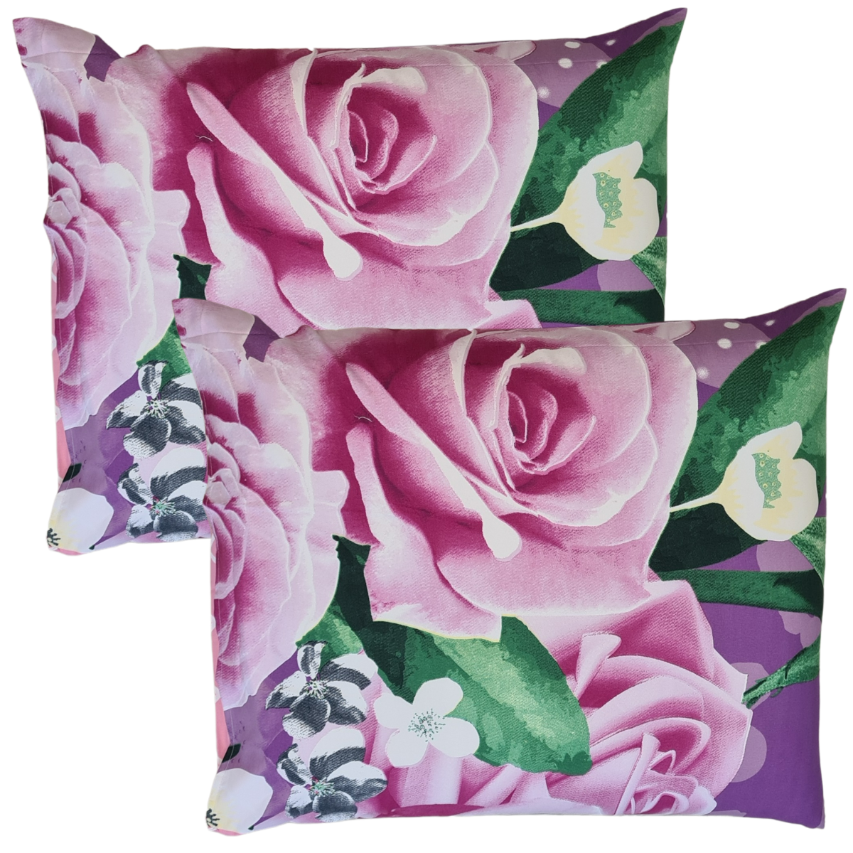 Zelesta Comfort Design Pillowcase Set Of 2 - Purple Roses