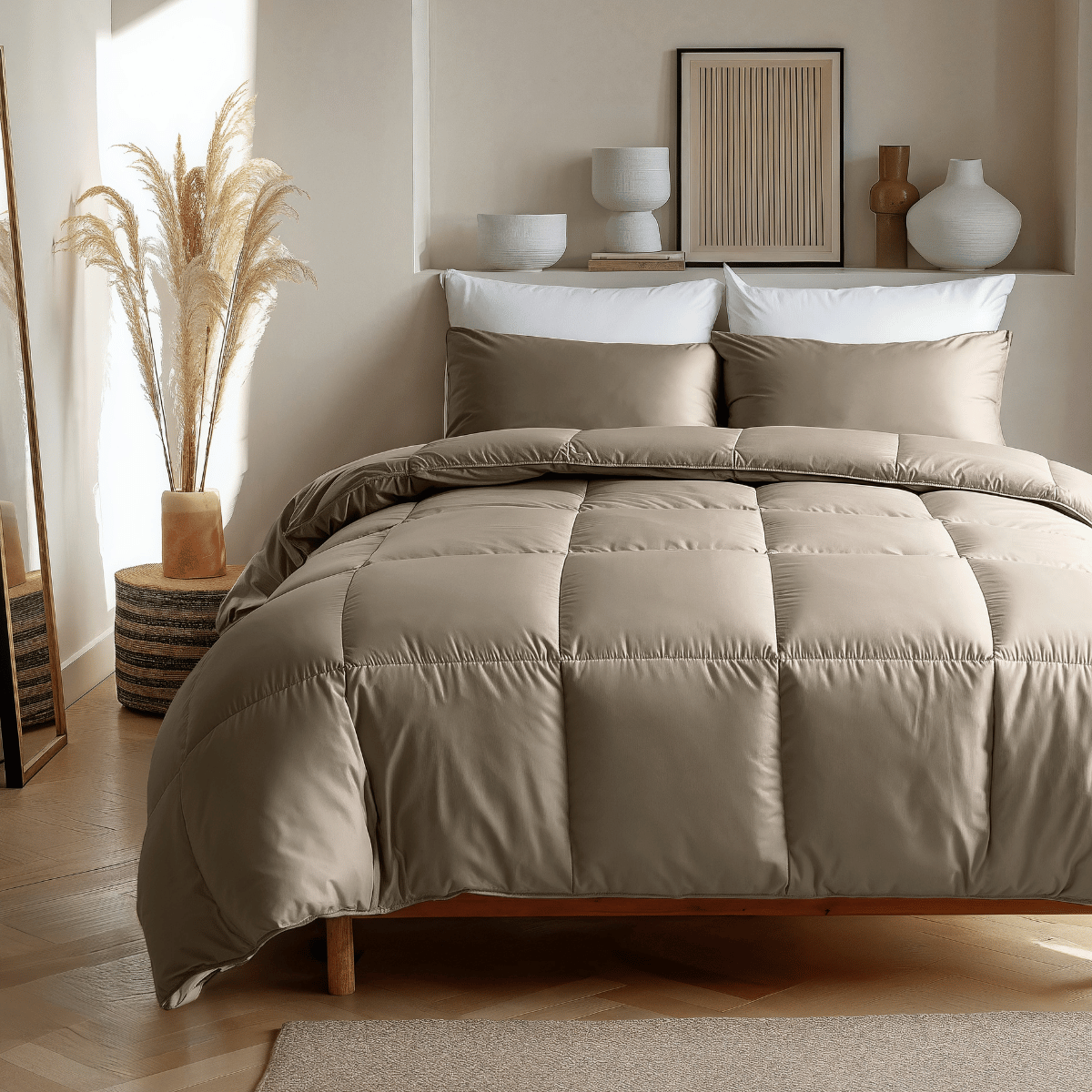 Zelesta Deluxe Uni Satijn Katoenen Dekbed - Notenbruin