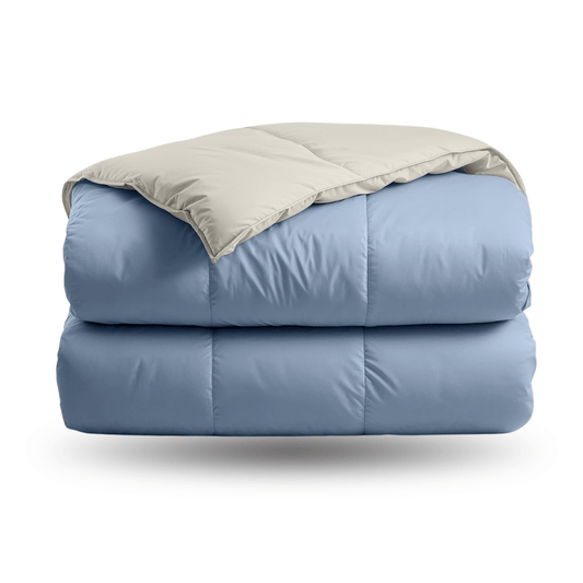 Zelesta Deluxe Duo Percale Katoenen Dekbed - Droomblauw & Crème