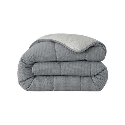 Zelesta Comfort Structure Seersucker Dekbed - Grijs & Lichtgrijs