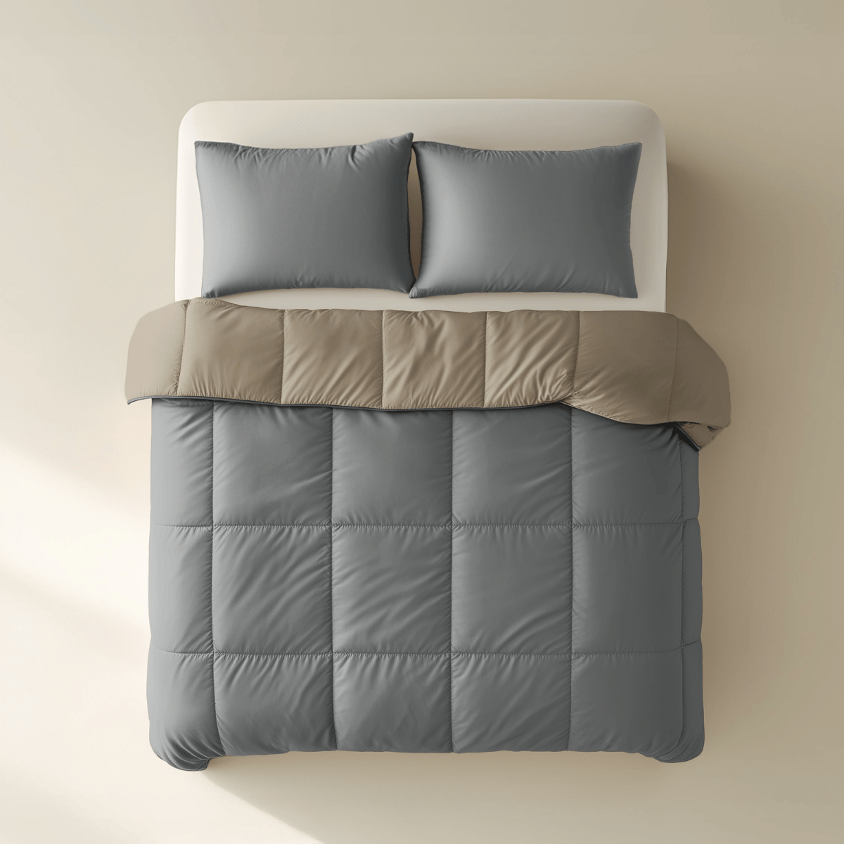 Zelesta Deluxe Duo Percale Katoenen Dekbed - Antraciet & Taupe