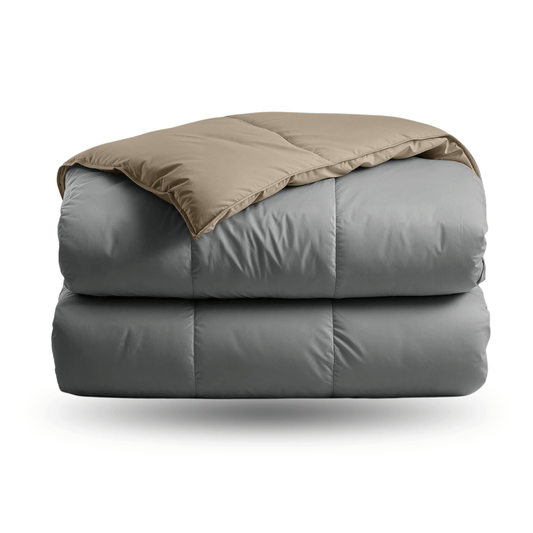 Zelesta Deluxe Duo Percale Katoenen Dekbed - Antraciet & Taupe