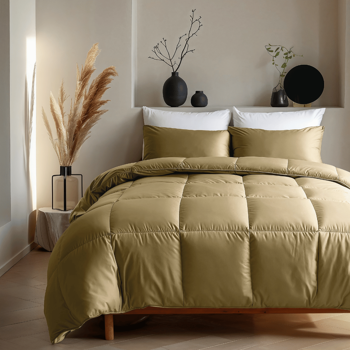 Zelesta Deluxe Uni Satijn Katoenen Dekbed - Okergeel