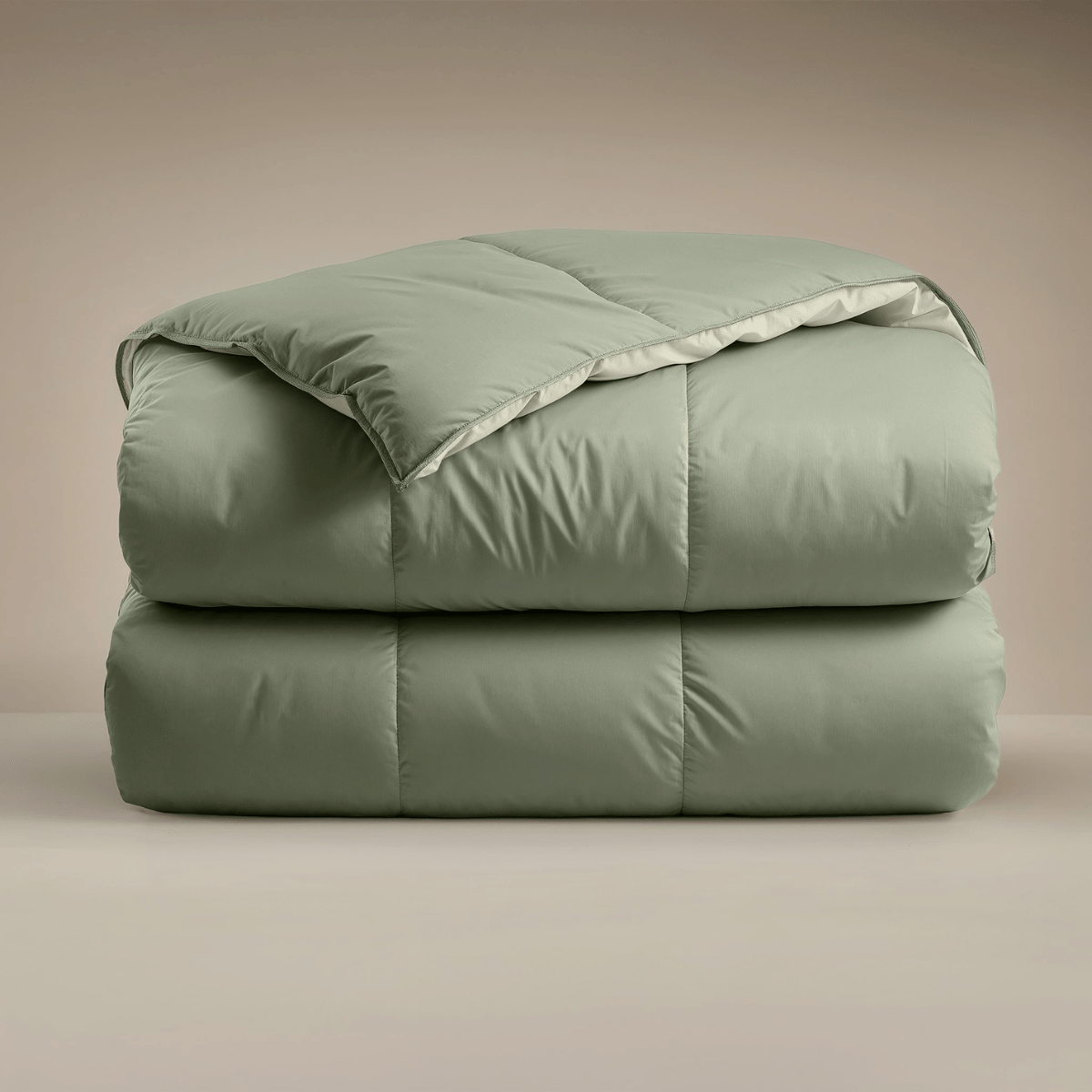 Zelesta Deluxe Duo Percale Katoenen Dekbed - Olijfgroen & Munt
