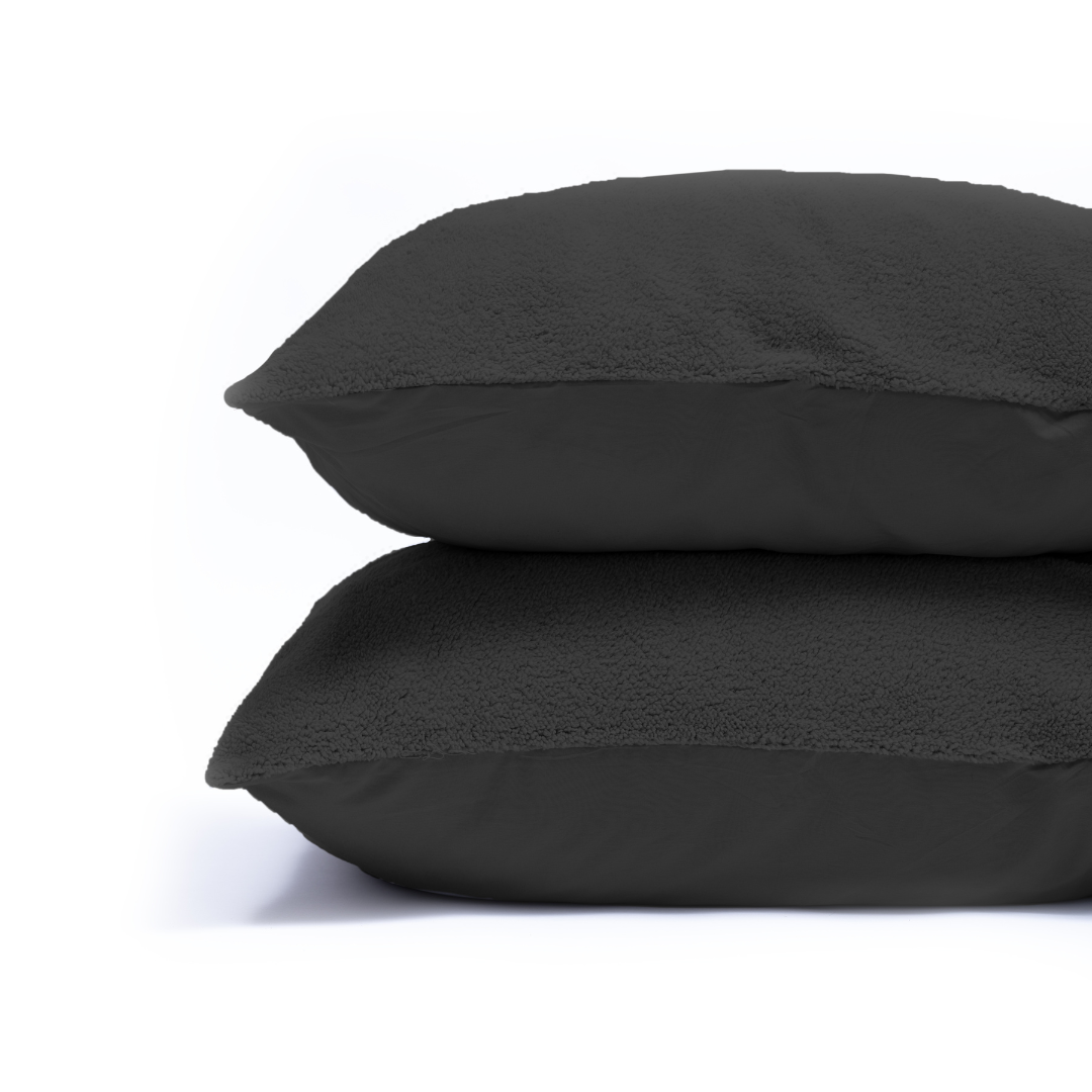 Zelesta Teddy Kussensloop Set van 2 - Antraciet