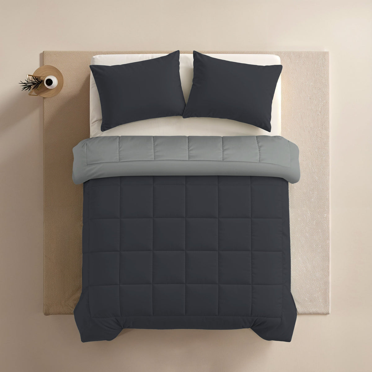 Zelesta Comfort Duo Dekbed - Zacht Zwart & Zilvergrijs