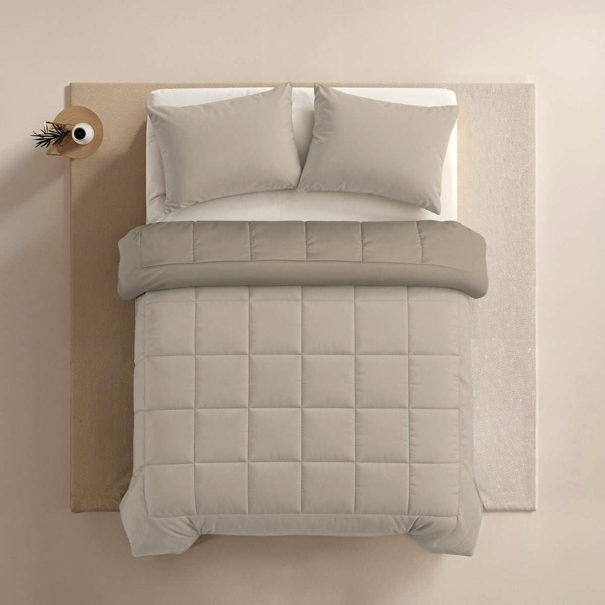 Zelesta Comfort Duo Dekbed - Taupe & Champagne