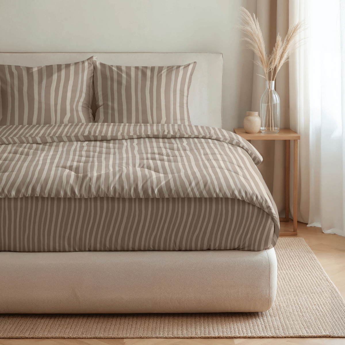 Zelesta Pure Design Katoenen Dekbed - Brown Stripes