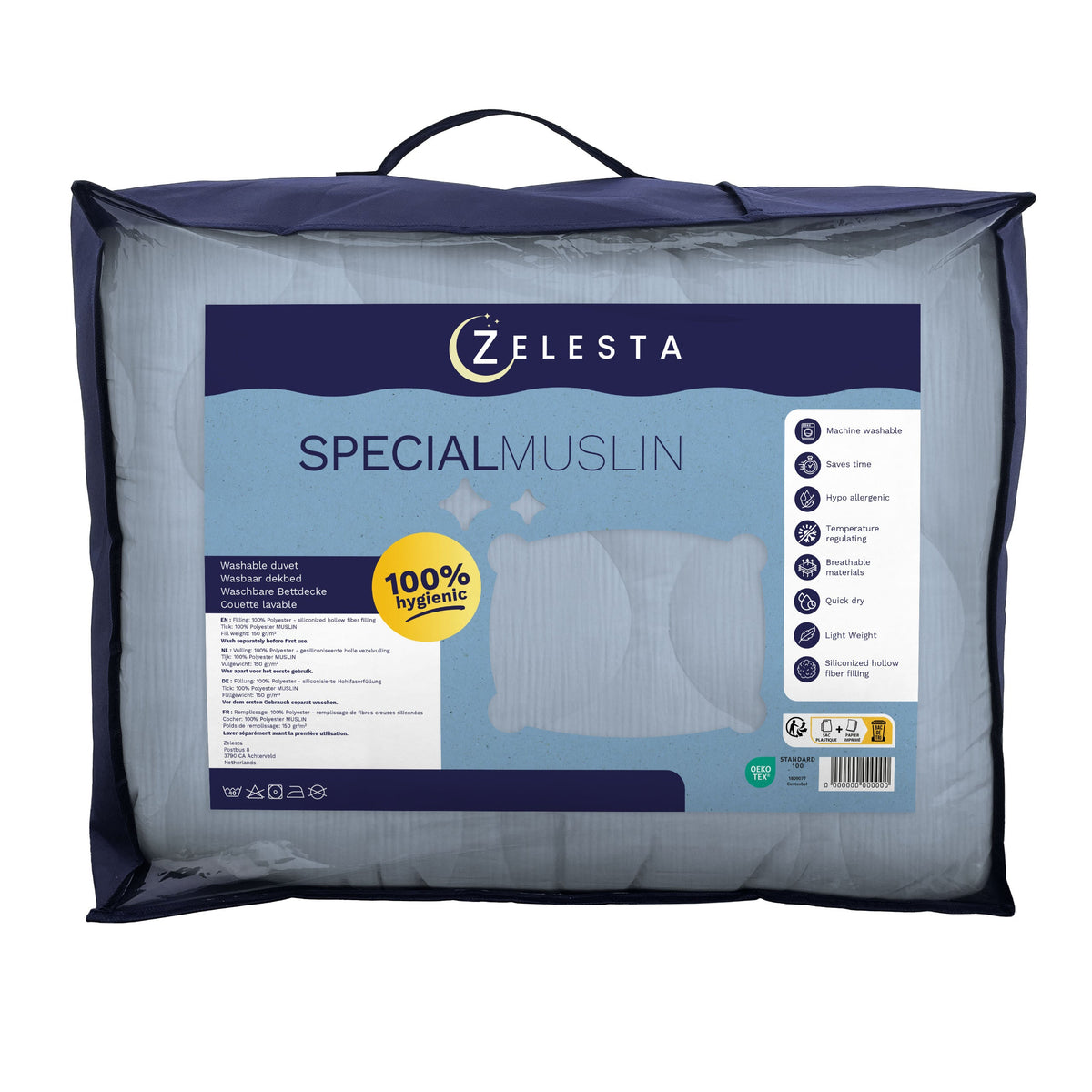 Zelesta Special Mousseline Zomerdekbed - Licht IJsblauw