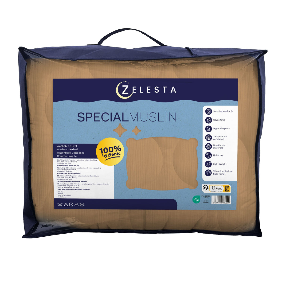 Zelesta Special Mousseline Zomerdekbed - Warm Zacht Beige