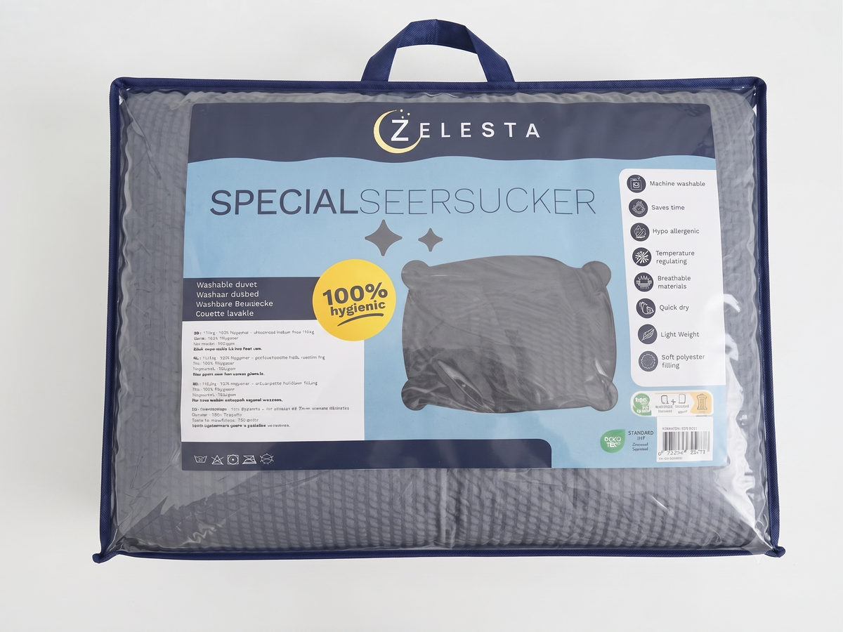 Zelesta Comfort Structure Seersucker Dekbed - Grijs & Lichtgrijs