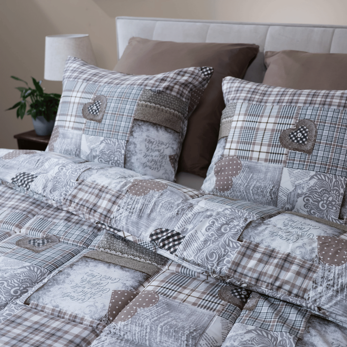 Zelesta Comfort Design Kussensloop Set Van 2 - Patchwork Hearts