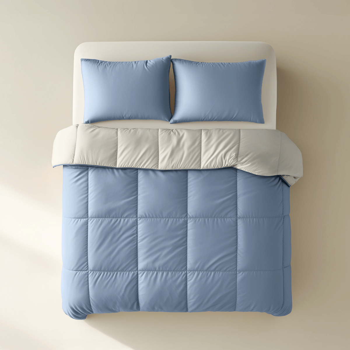 Zelesta Deluxe Duo Percale Katoenen Dekbed - Droomblauw & Crème