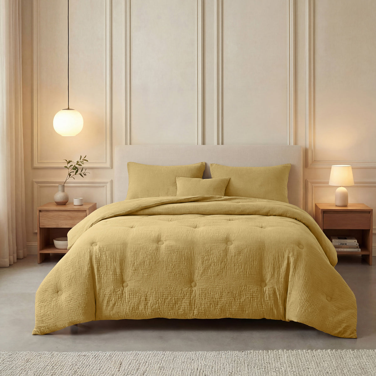 Zelesta Deluxe katoenen mousseline dekbed - oker
