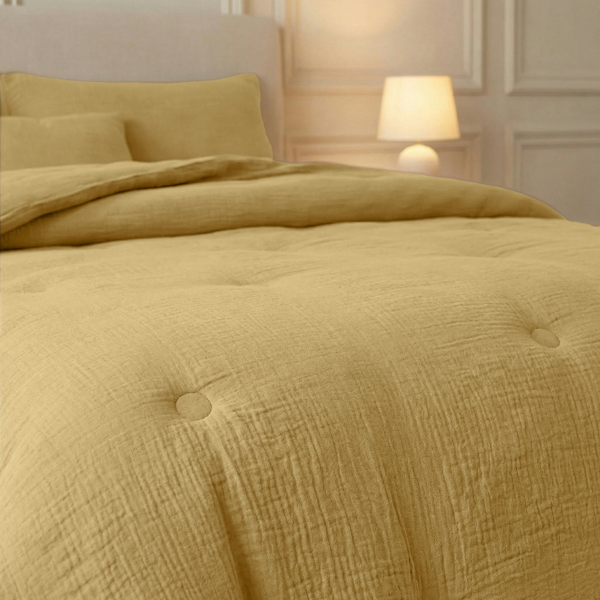 Zelesta Deluxe katoenen mousseline dekbed - oker
