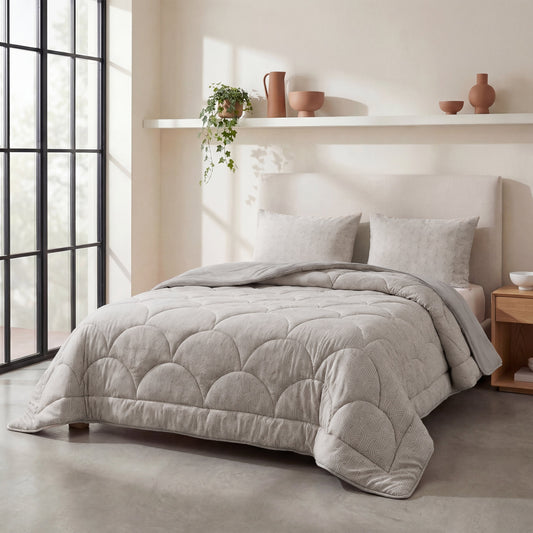 Zelesta Special Flanellen Luxe Dekbed - Taupe & Grijs