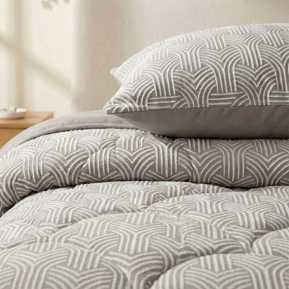 Zelesta Special Flanellen Luxe Dekbed - Taupe & Grijs