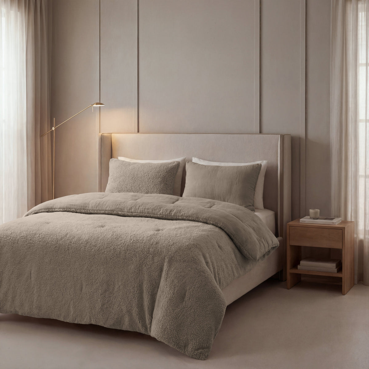 Zelesta Special Teddy Katoenen Mousseline Dekbed - Taupe