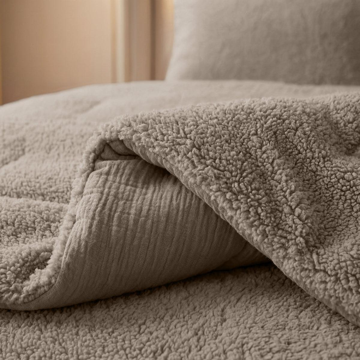 Zelesta Special Teddy Katoenen Mousseline Dekbed - Taupe