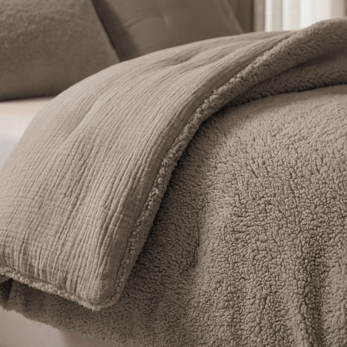 Zelesta Special Teddy Katoenen Mousseline Dekbed - Taupe