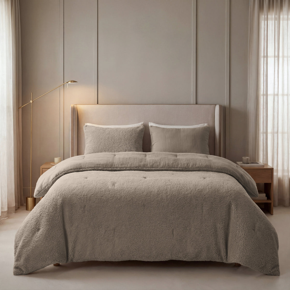Zelesta Special Teddy Katoenen Mousseline Dekbed - Taupe