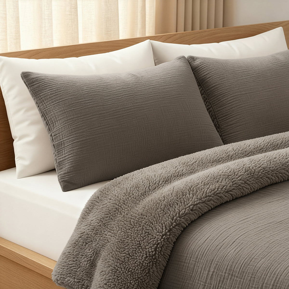 Zelesta Special Teddy Katoenen Mousseline Dekbed - Taupe