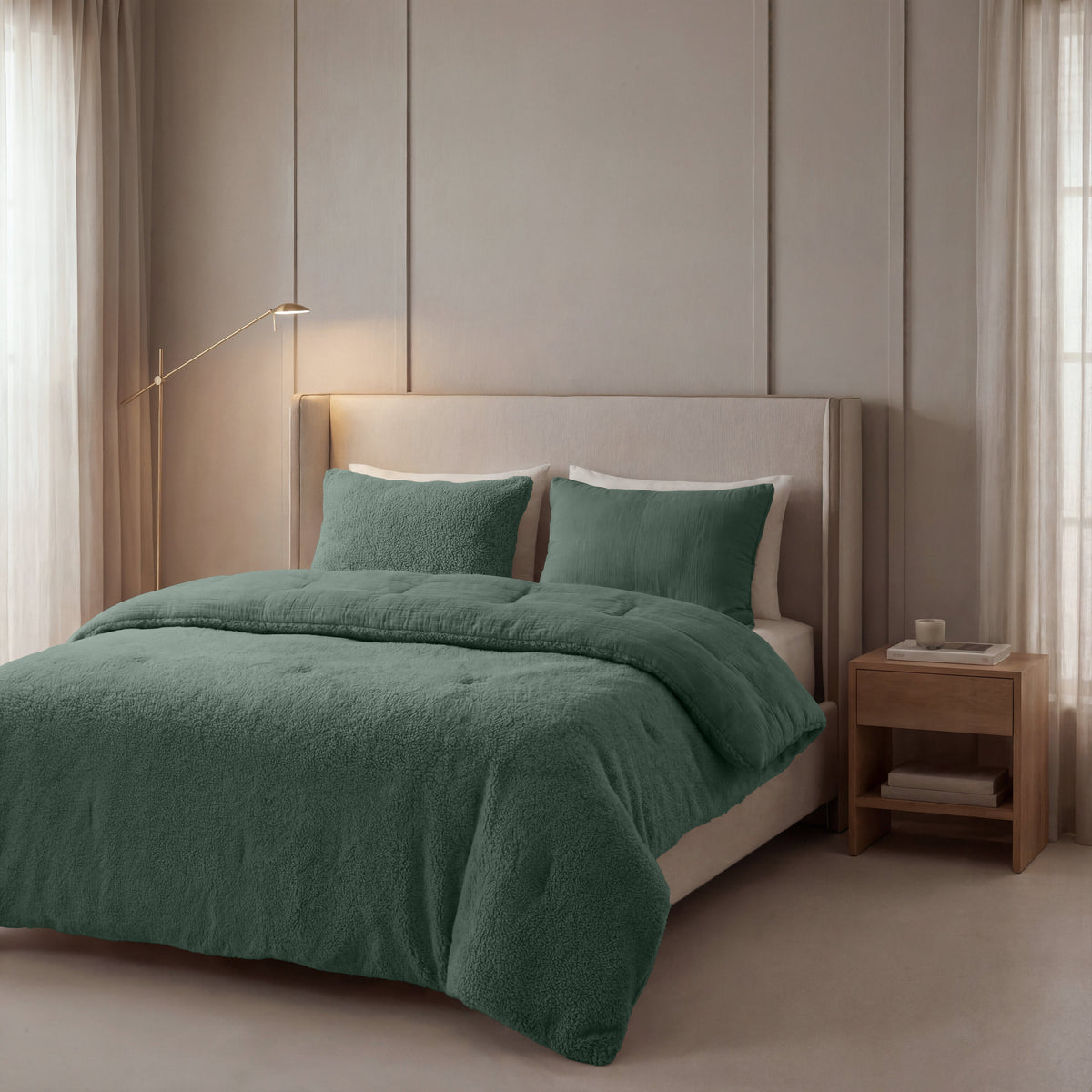 Zelesta Special Teddy Katoenen Mousseline Dekbed - Groen