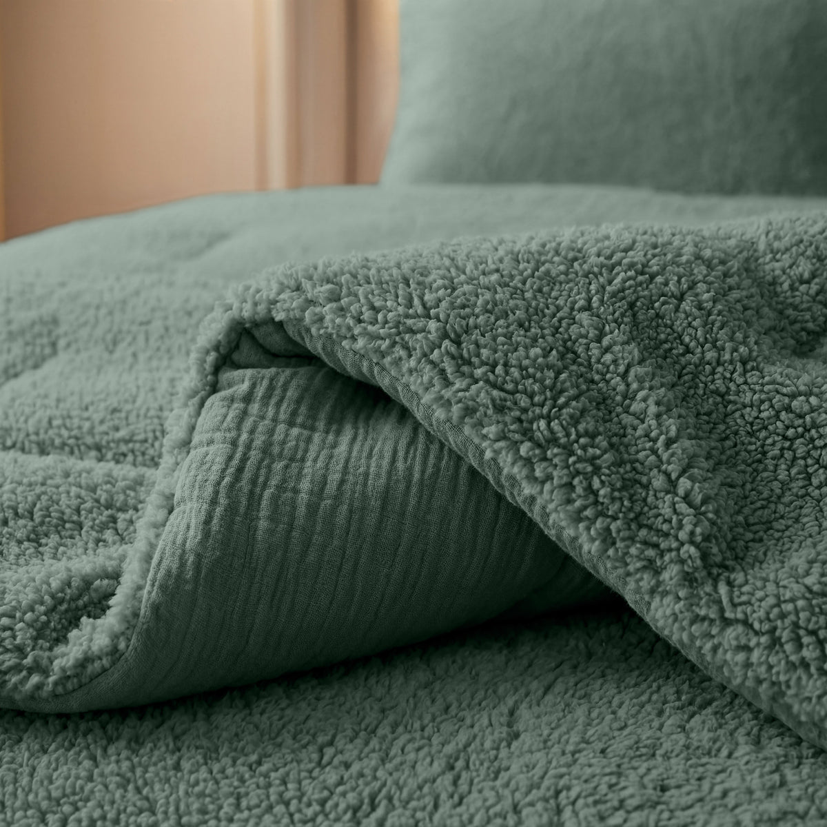 Zelesta Special Teddy Katoenen Mousseline Dekbed - Groen