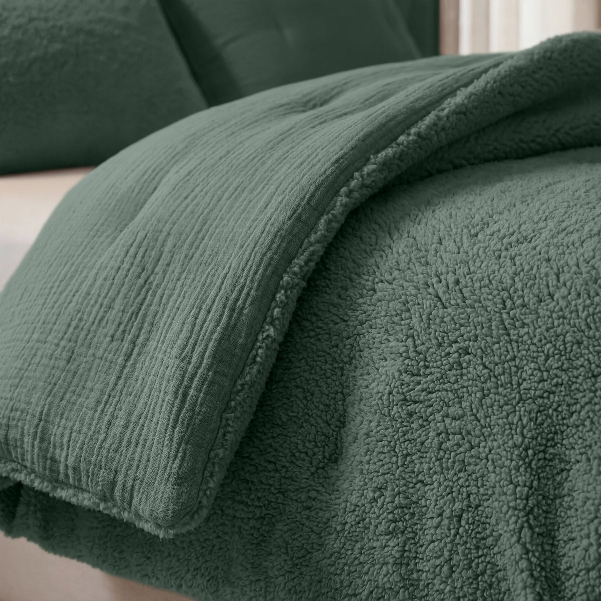 Zelesta Special Teddy Katoenen Mousseline Dekbed - Groen