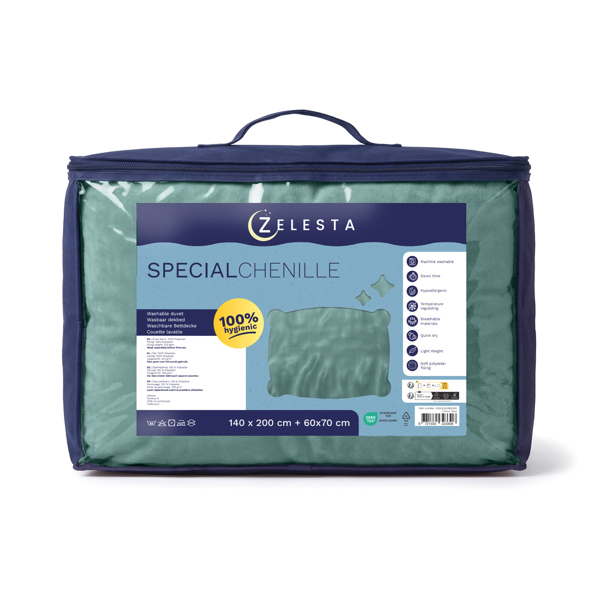 Zelesta Special Kids Chenille Dekbed - Zeegroen